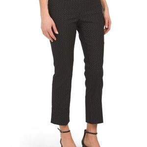 NIC+ZOE Women's Broken Stripe Cropped Pants Petite 0 Black